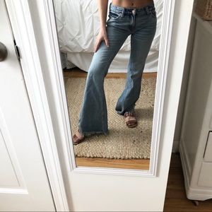 Free People Flare Rough Edge Jeans